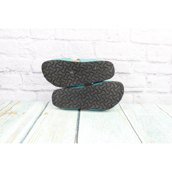 Birkenstock Birki's Freeport Blue Perforated Leather 2 Strap Sandals Size L6 M4 - Picture 9 of 9